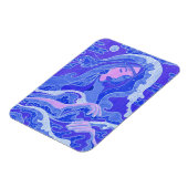Wave, Mermaid, Fantasy Art Asian Girl, Blue & Pink Magnet (Linke Seite)