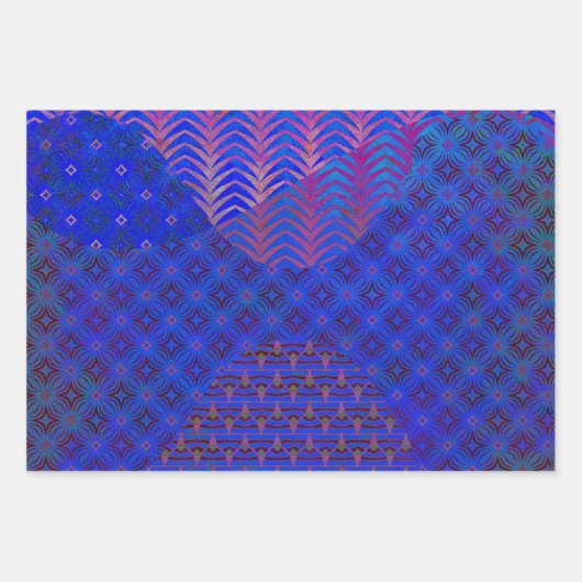 Wave Mixed Media Tri-Muster-Set für Wrapping Paper Geschenkpapier Set (Vorderseite 2)