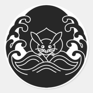 Wave Mond Kaninchen Runder Aufkleber