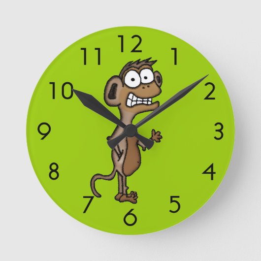 Wave Monkey Runde Wanduhr (Vorderseite)