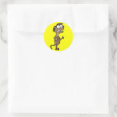 Wave Monkey Runder Aufkleber (Tasche)