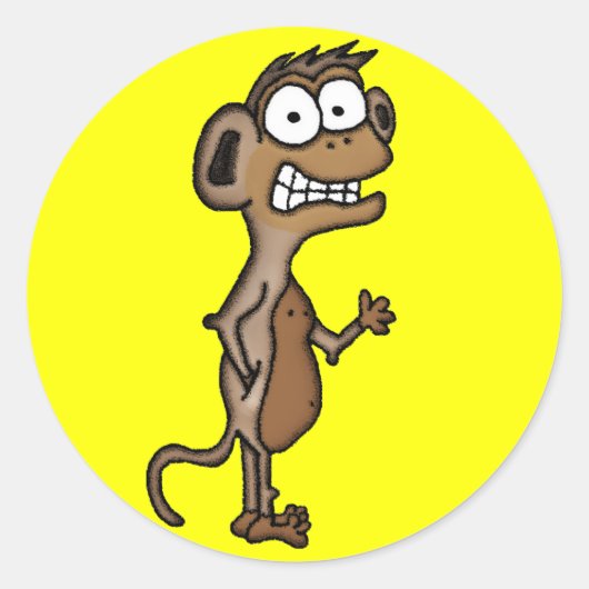 Wave Monkey Runder Aufkleber (Vorderseite)