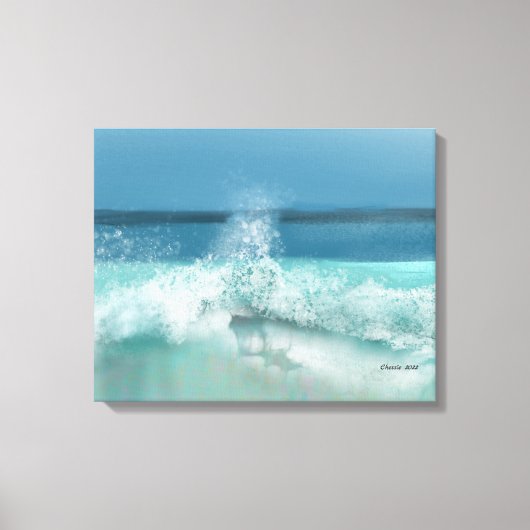 Wave Ocean Scene Blue Sky Beach Dekoration Leinwanddruck (Vorderseite)