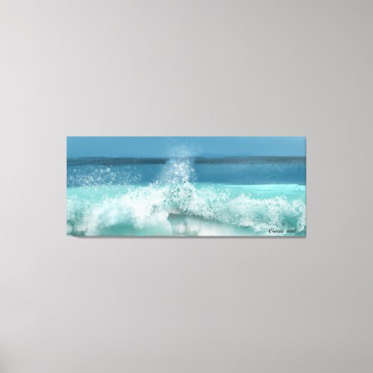 Wave Ocean Scene Blue Sky Beach Dekoration Leinwanddruck (Vorderseite)