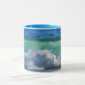 Wave Ocean Splash Beach Art Tasse (Zentrum)