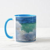 Wave Ocean Splash Beach Art Tasse (Links)