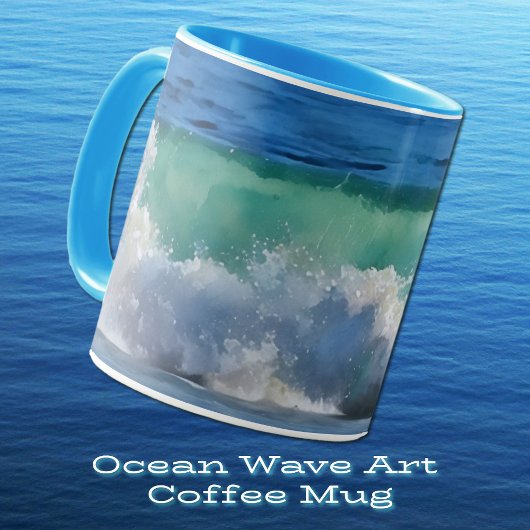 Wave Ocean Splash Beach Art Tasse