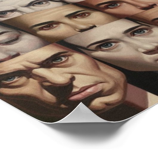 "Wave of Faces" Design Print Poster Wall Art (Ecke)