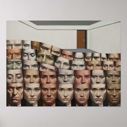 "Wave of Faces" Design Print Poster Wall Art (Vorne)