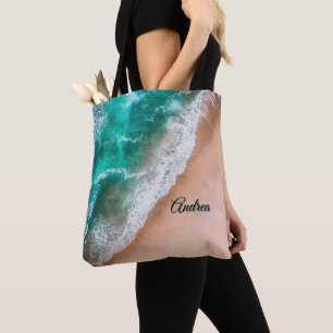 Wave on Sandy Beach Personal Tasche