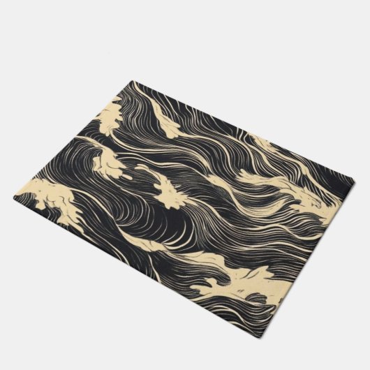 Wave Pattern Küstenstil Fußmatte (Schrägansicht)