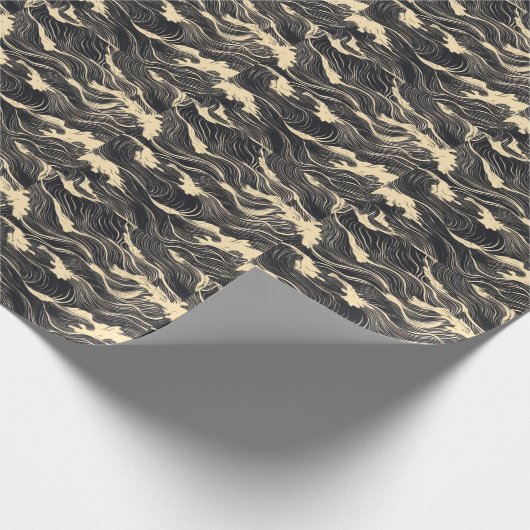 Wave Pattern Küstenstil Geschenkpapier (Ecke)