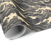 Wave Pattern Küstenstil Geschenkpapier (Rolleneckpunkt)