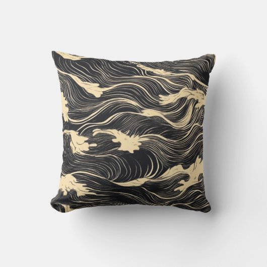 Wave Pattern Küstenstil Kissen (Vorderseite)
