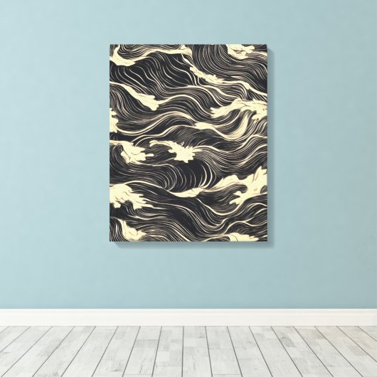 Wave Pattern Küstenstil Leinwanddruck (Insitu (Holzboden))
