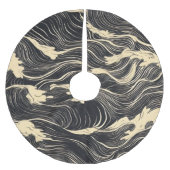 Wave Pattern Küstenstil Polyester Weihnachtsbaumdecke (Vorderseite)