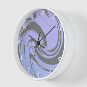 Wave Patterns Blaues Lila Graues farbiges Geschenk Uhr (Winkel)