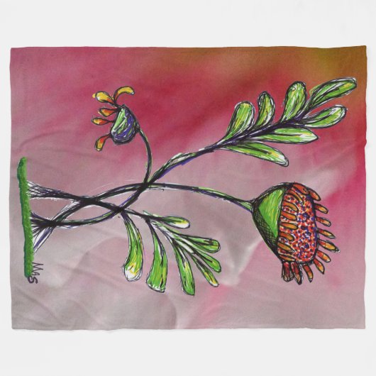 Wave Pflanze Fleecedecke (Vorderseite (Horizontal))