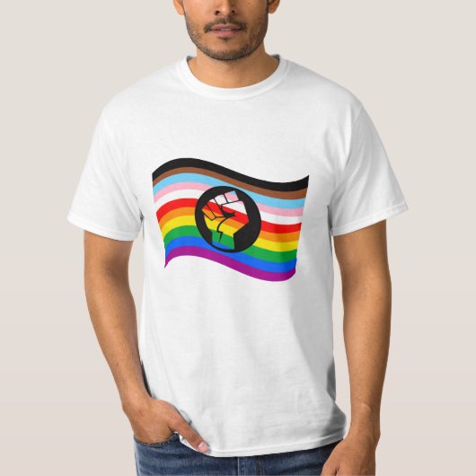 Wave QPOC-Pride-Flag T-Shirt (Vorderseite)