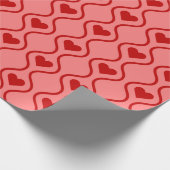 Wave Red Valentine's Day Liebe Herz Geschenkpapier (Ecke)