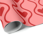Wave Red Valentine's Day Liebe Herz Geschenkpapier (Rolleneckpunkt)