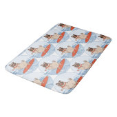 Wave reitet Hund auf Surfboard Schal Band mit Happ Badematte (Schrägansicht)