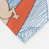 Wave reitet Hund auf Surfboard Schal Band mit Happ Fleecedecke (Ecke)