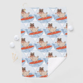 Wave reitet Hund auf Surfboard Schal Band mit Happ Golfhandtuch (Insitu)