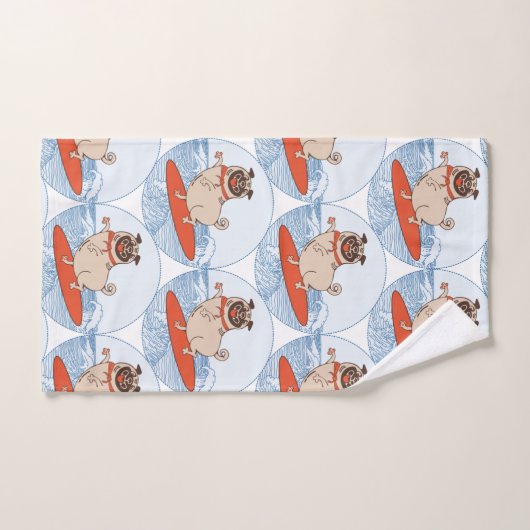 Wave reitet Hund auf Surfboard Schal Band mit Happ Handtuch (Handtuch)