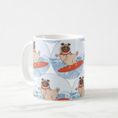 Wave reitet Hund auf Surfboard Schal Band mit Happ Kaffeetasse (Vorderseite Links)