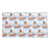 Wave reitet Hund auf Surfboard Schal Band mit Happ Kissenbezug (Rückseite)