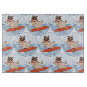 Wave reitet Hund auf Surfboard Schal Band mit Happ Schneidebrett