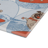 Wave reitet Hund auf Surfboard Schal Band mit Happ Schneidebrett (Ecke)