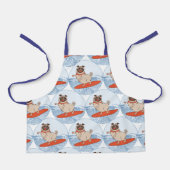 Wave reitet Hund auf Surfboard Schal Band mit Happ Schürze (Vorderseite)