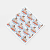 Wave reitet Hund auf Surfboard Schal Band mit Happ Serviette (Ecke)