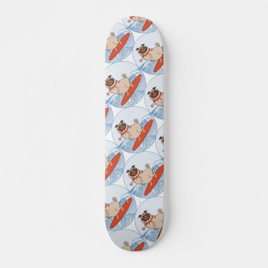 Wave reitet Hund auf Surfboard Schal Band mit Happ Skateboard (Vorne)