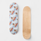 Wave reitet Hund auf Surfboard Schal Band mit Happ Skateboard (Vorderseite)