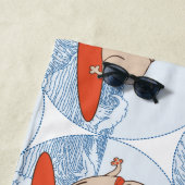 Wave reitet Hund auf Surfboard Schal Band mit Happ Strandtuch (Beispiel)