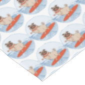 Wave reitet Hund auf Surfboard Schal Band mit Happ Tischdecke (Schrägansicht)