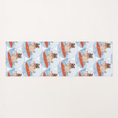 Wave reitet Hund auf Surfboard Schal Band mit Happ Yogamatte (Rückseite (Horizontal))