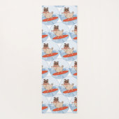 Wave reitet Hund auf Surfboard Schal Band mit Happ Yogamatte (Rückseite)