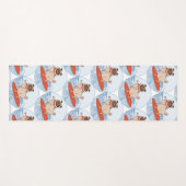 Wave reitet Hund auf Surfboard Schal Band mit Happ Yogamatte (Vorderseite (Horizontal))