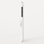 Wave reitet Hund auf Surfbrett mit Happy Mops Case-Mate iPhone Hülle (Hinten/Links)