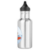 Wave reitet Hund auf Surfbrett mit Happy Mops Edelstahlflasche (Rechts)