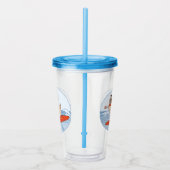 Wave reitet Hund auf Surfbrettern Mops Acryltrinkbecher (Rechts)