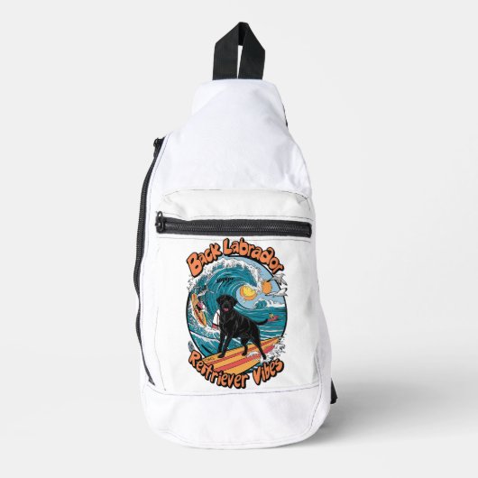Wave Rider Black Labrador Retriever Pup Crossbody Bag (Vorderseite)