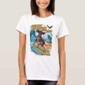 Wave Rider German Kurzhaarsurfing T-Shirt (Vorderseite)