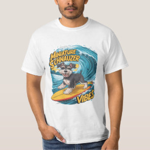 Wave Rider Miniatur Schnauzer Hunde Epic Surfing T-Shirt