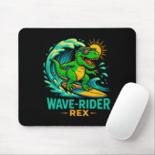 Wave-rider Rex Lustiger Surfen-Dinosaurier T-Rex S Mousepad (Mit Mouse)