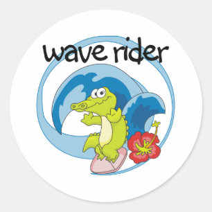 Wave Rider Runder Aufkleber
